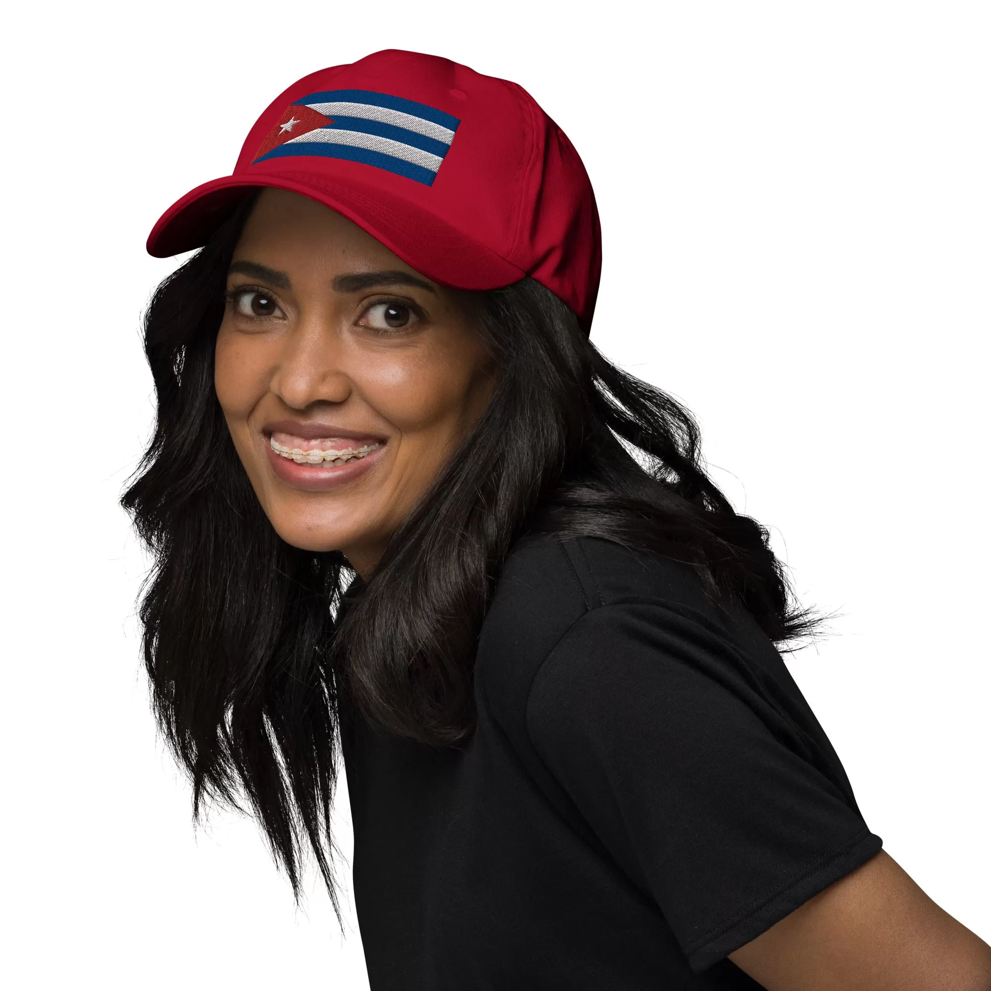 Embroidered Dad Hat With Cuba Flag