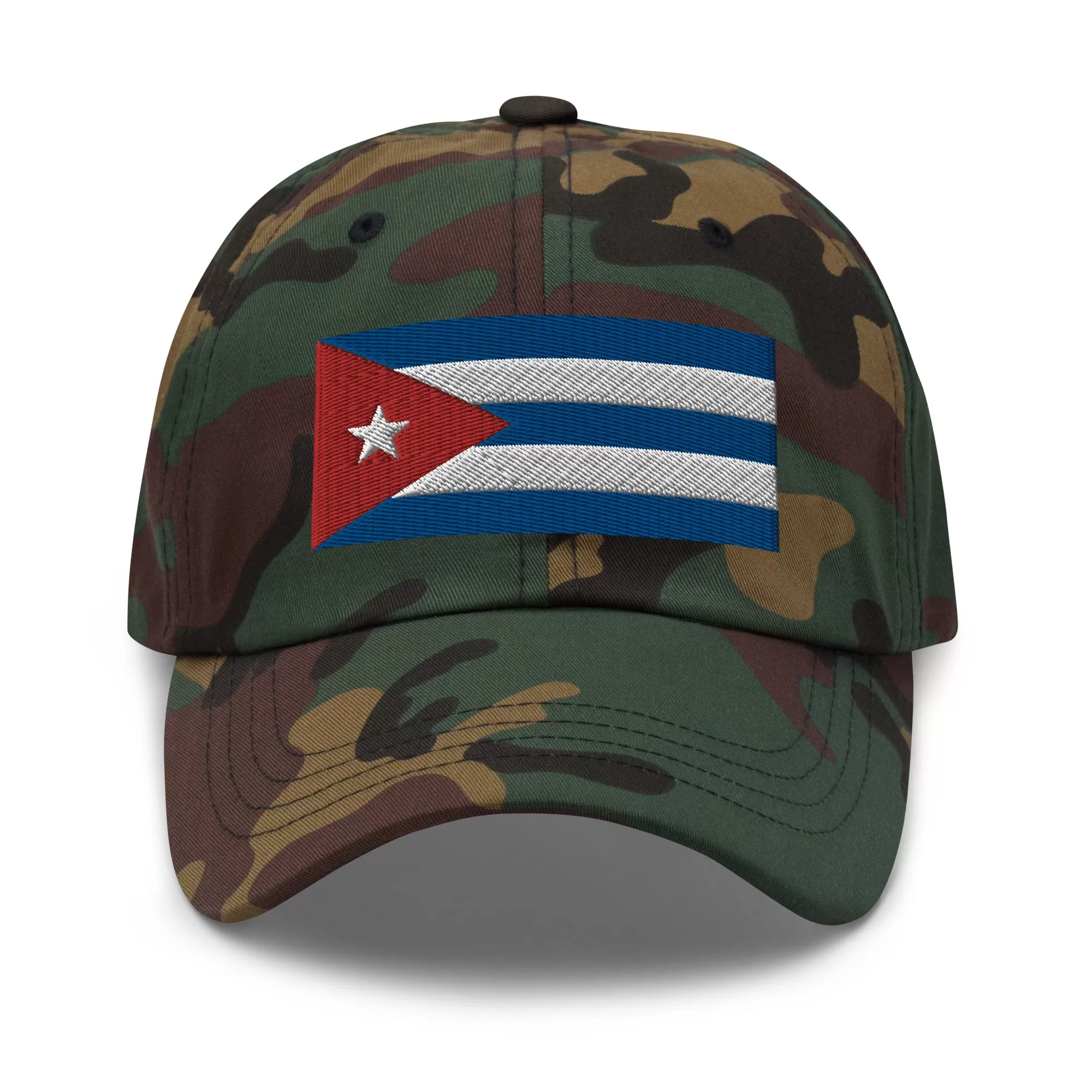 Embroidered Dad Hat With Cuba Flag