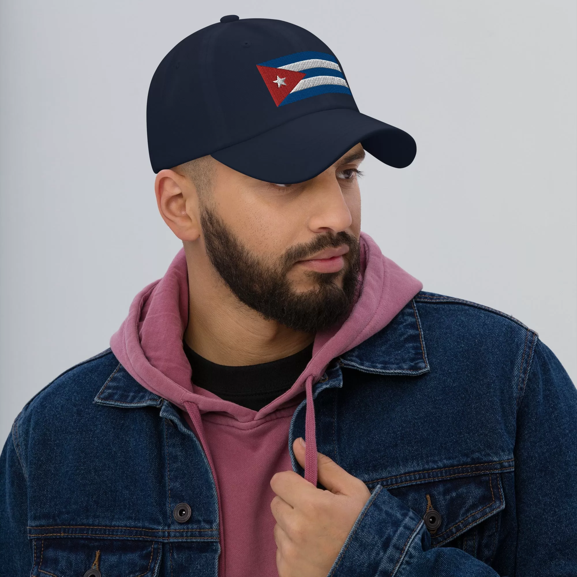 Embroidered Dad Hat With Cuba Flag