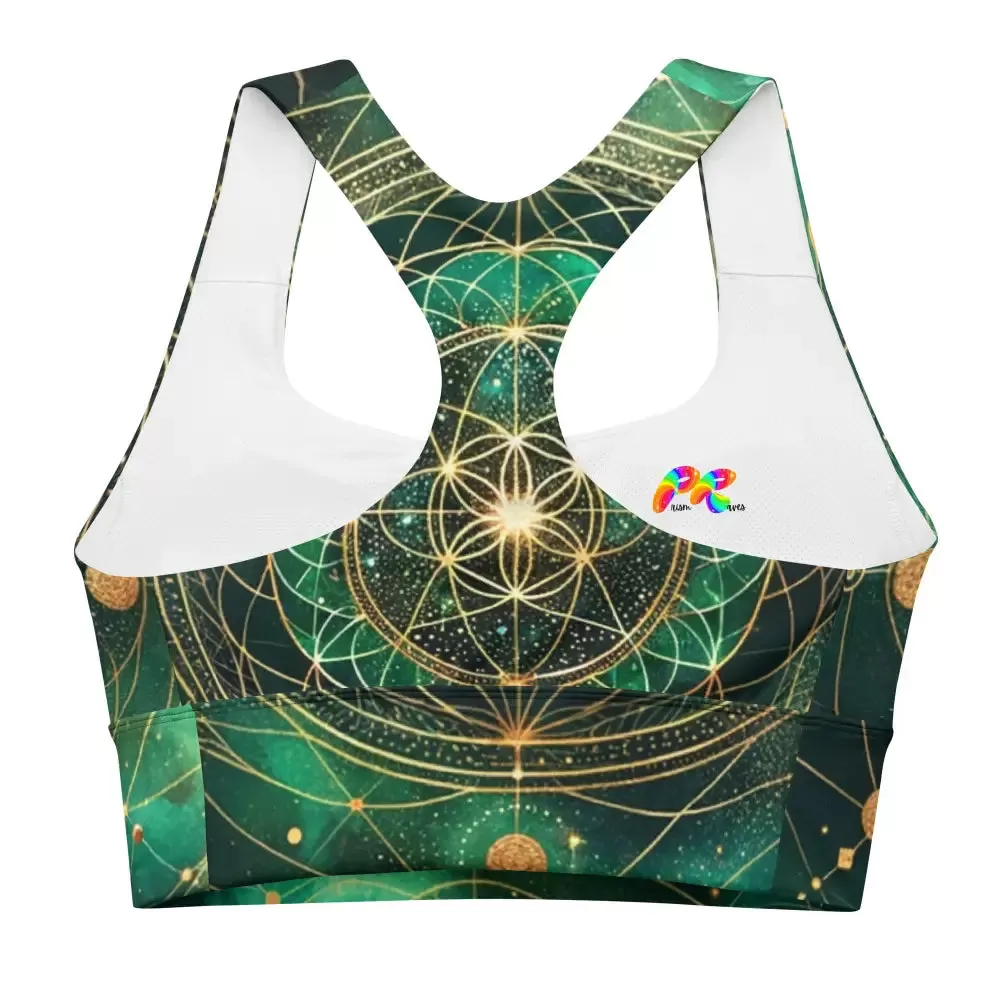 Emerald Cosmos Rave Longline Sports Bra