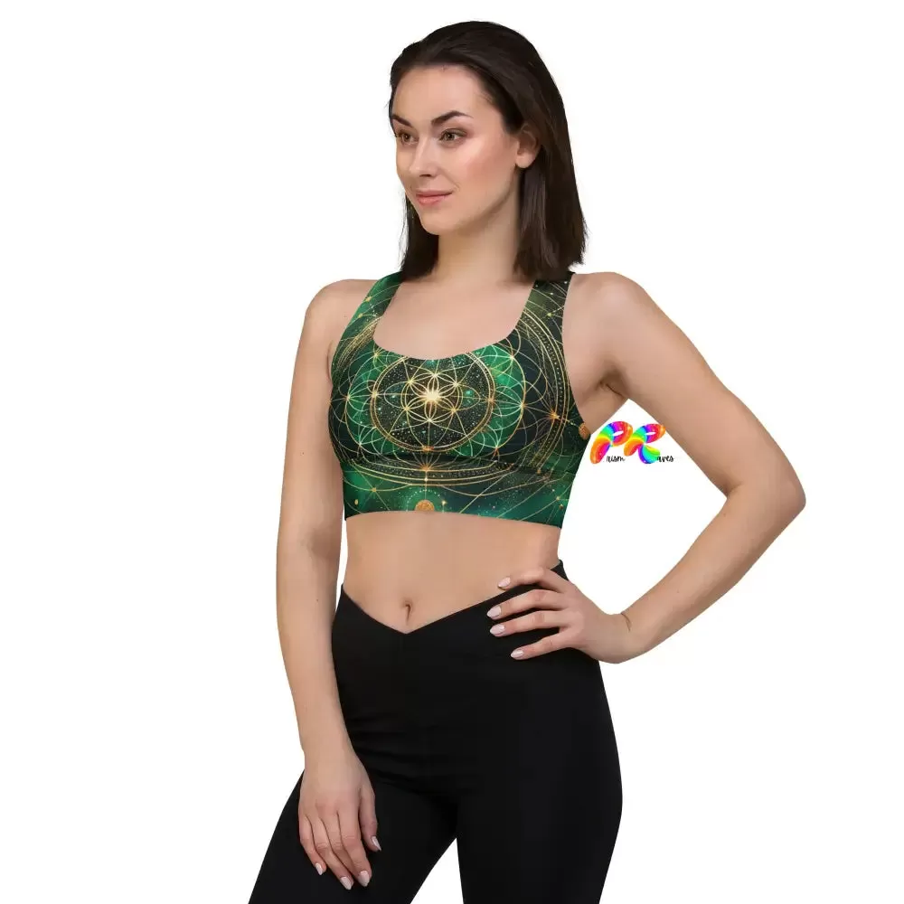 Emerald Cosmos Rave Longline Sports Bra