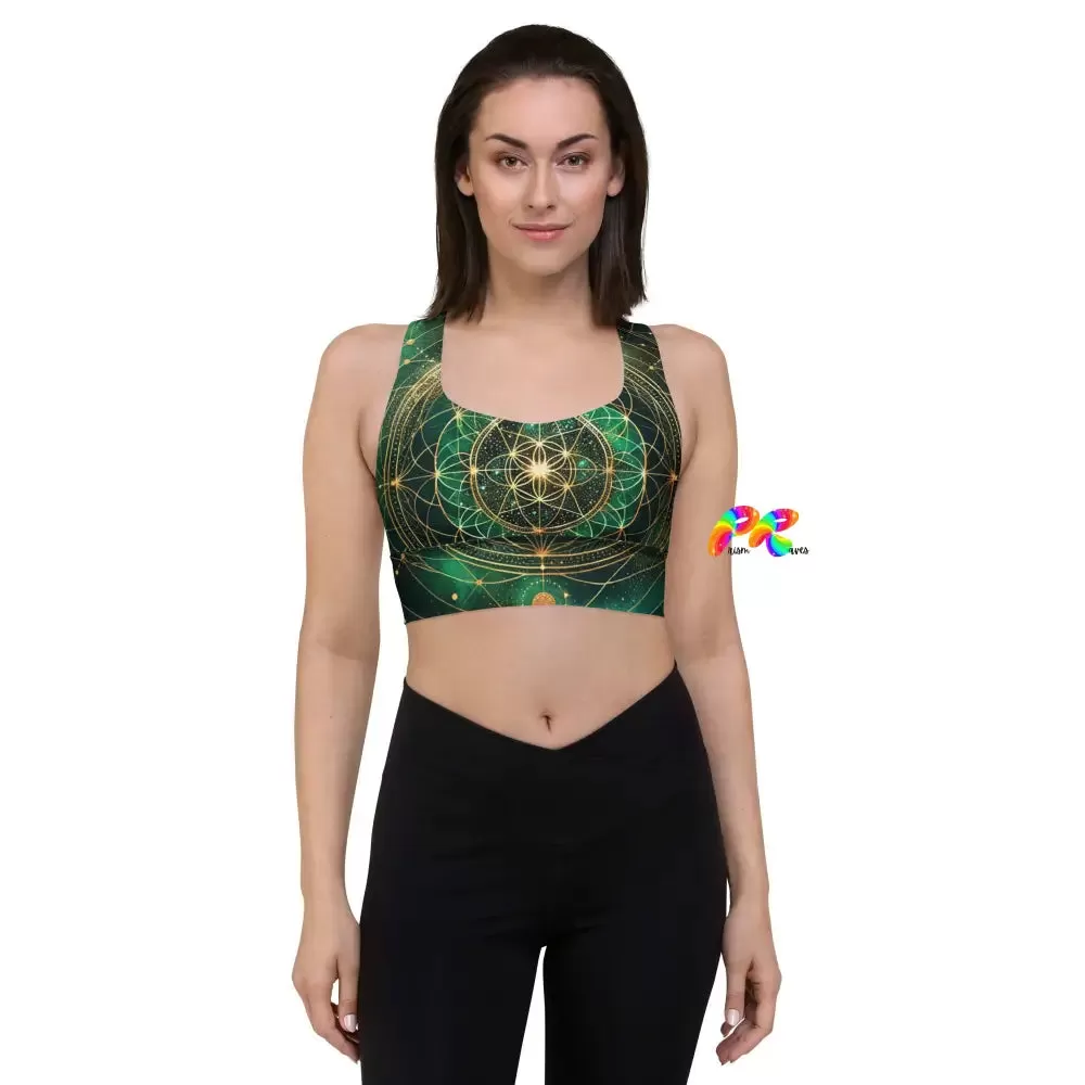 Emerald Cosmos Rave Longline Sports Bra