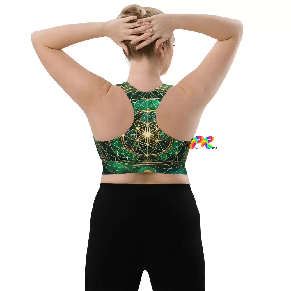 Emerald Cosmos Rave Longline Sports Bra