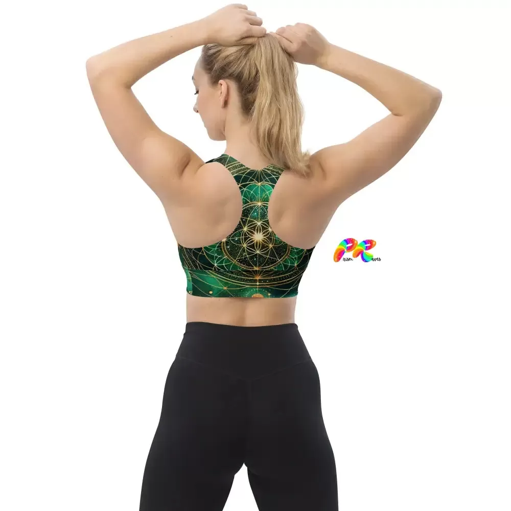 Emerald Cosmos Rave Longline Sports Bra