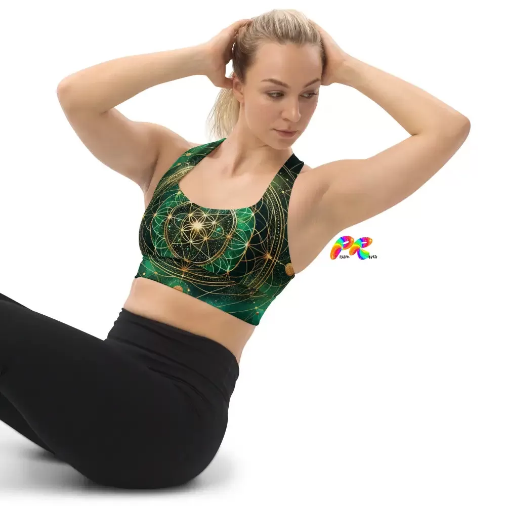 Emerald Cosmos Rave Longline Sports Bra