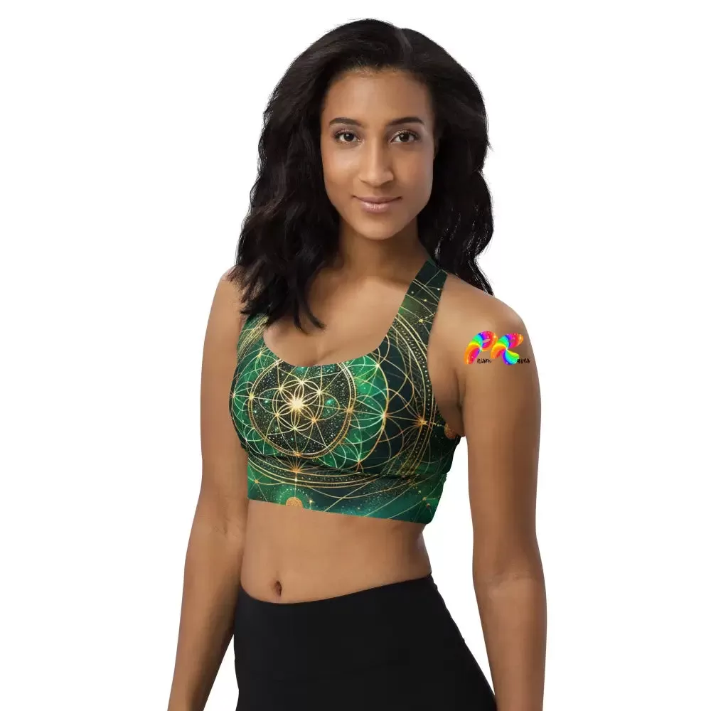 Emerald Cosmos Rave Longline Sports Bra