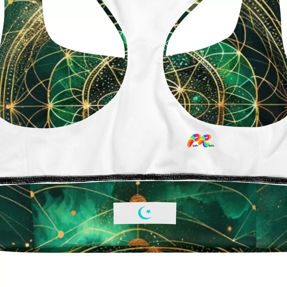 Emerald Cosmos Rave Longline Sports Bra