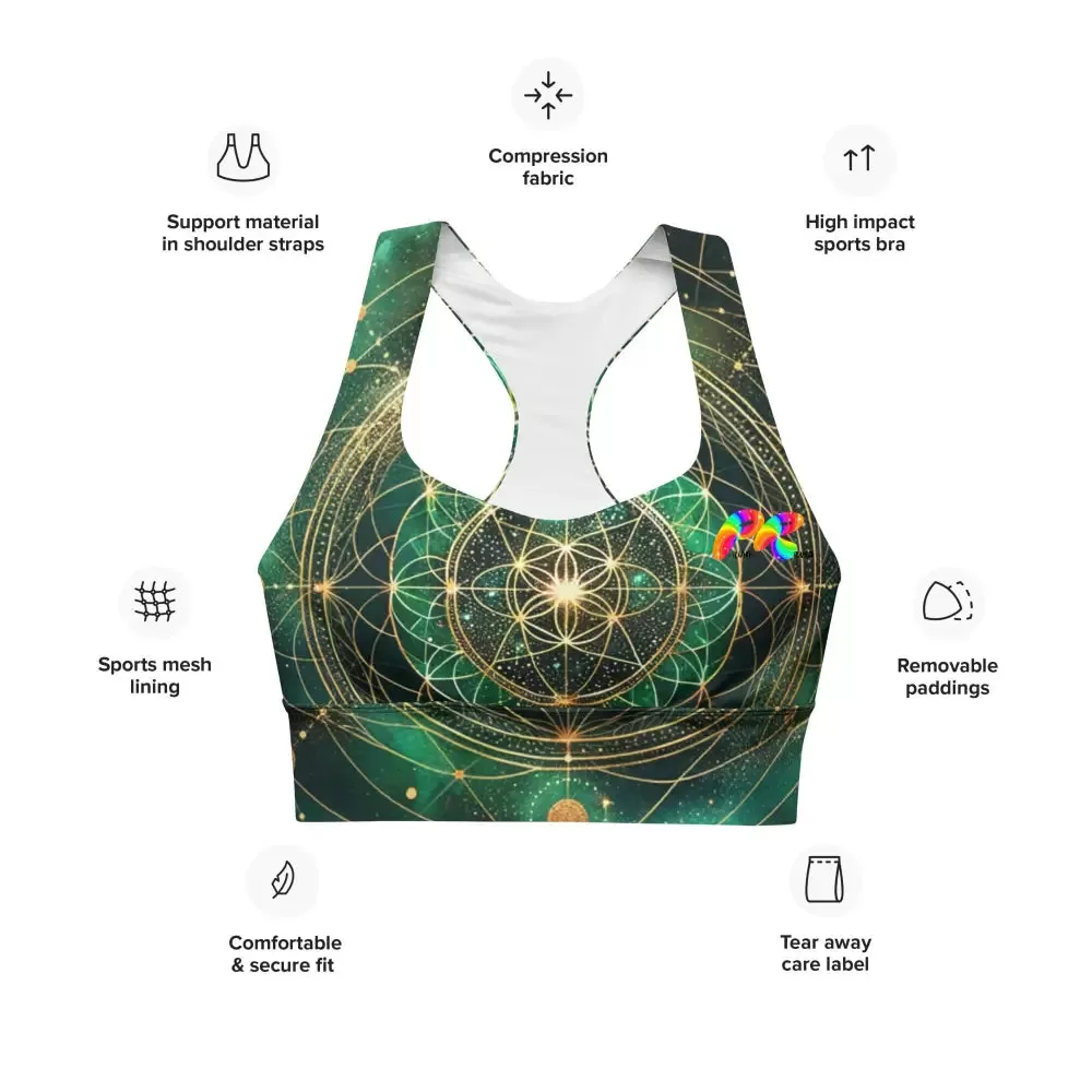 Emerald Cosmos Rave Longline Sports Bra