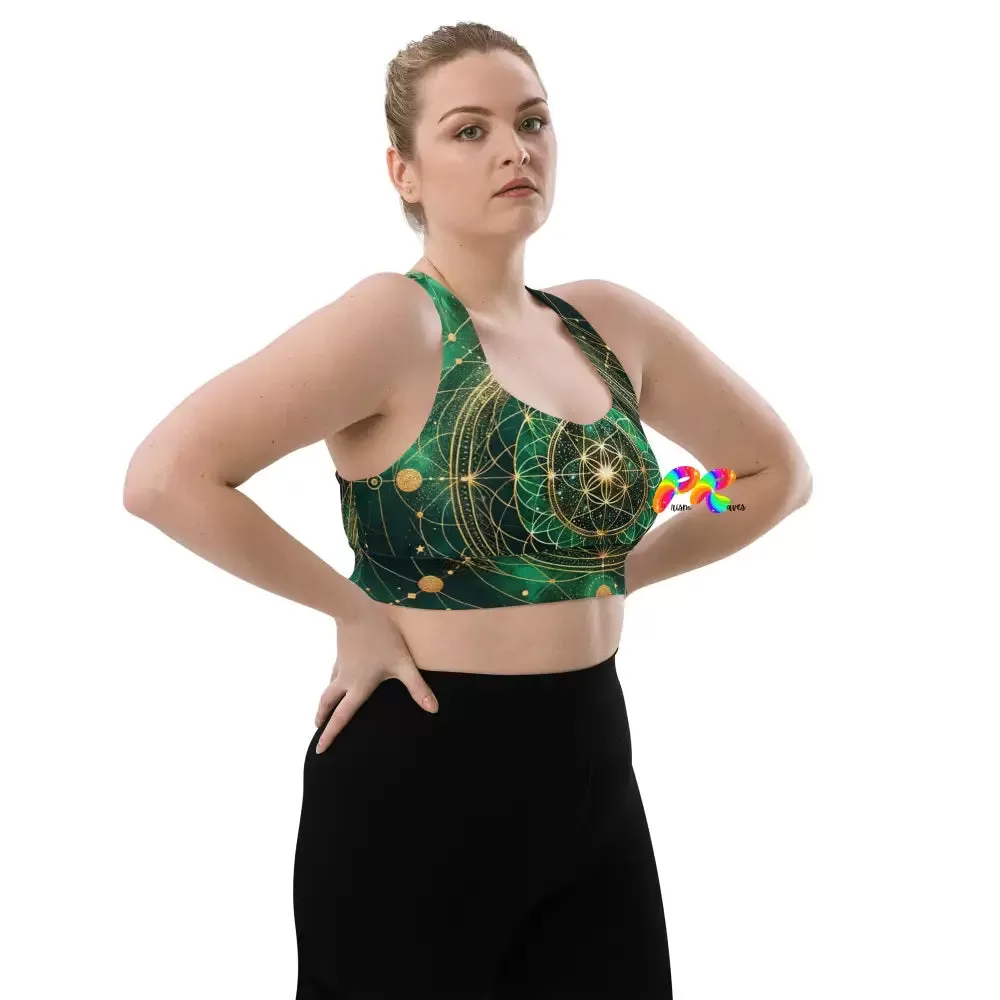 Emerald Cosmos Rave Longline Sports Bra