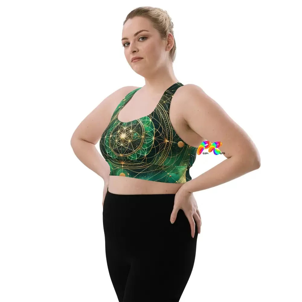 Emerald Cosmos Rave Longline Sports Bra