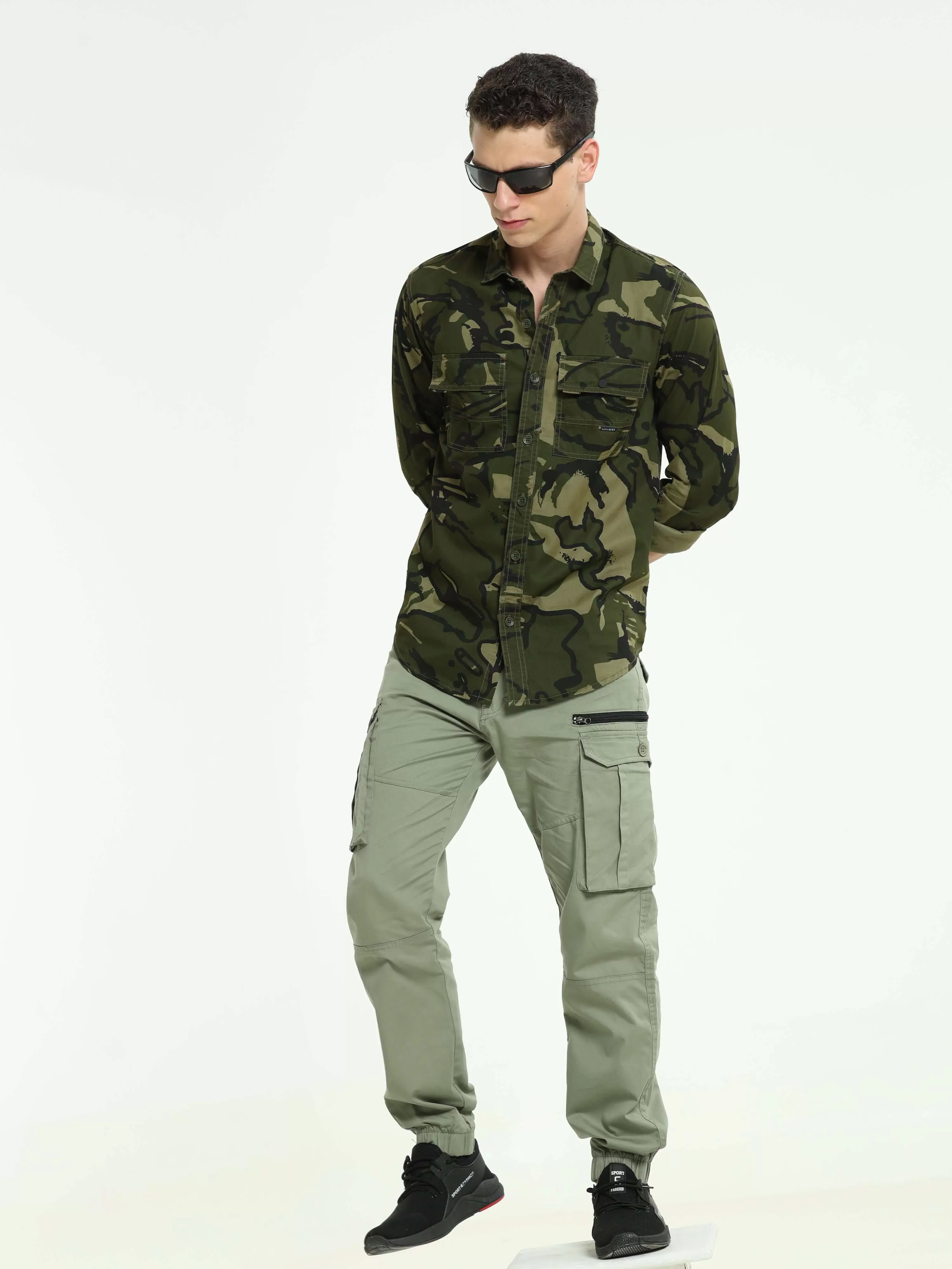 ETLS/72 Camo Cargo military green shirt