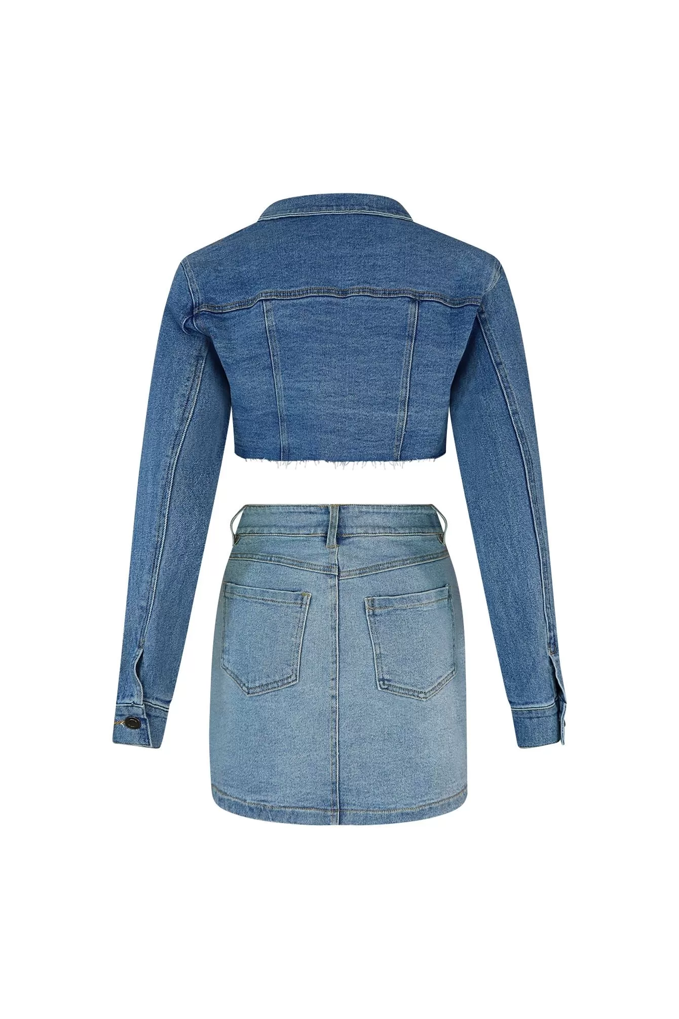 Everlie Denim Jacket & Skirt SET