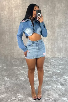 Everlie Denim Jacket & Skirt SET