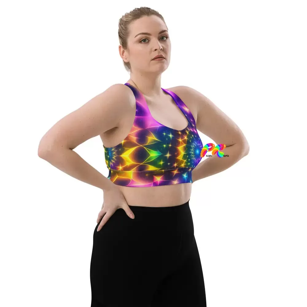 Exotic Neon Rave Sports Bra