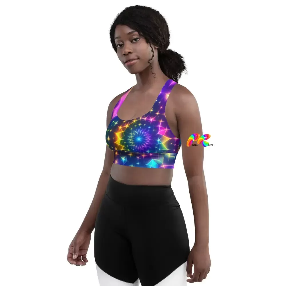 Exotic Neon Rave Sports Bra