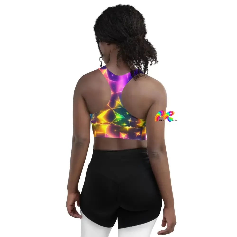 Exotic Neon Rave Sports Bra