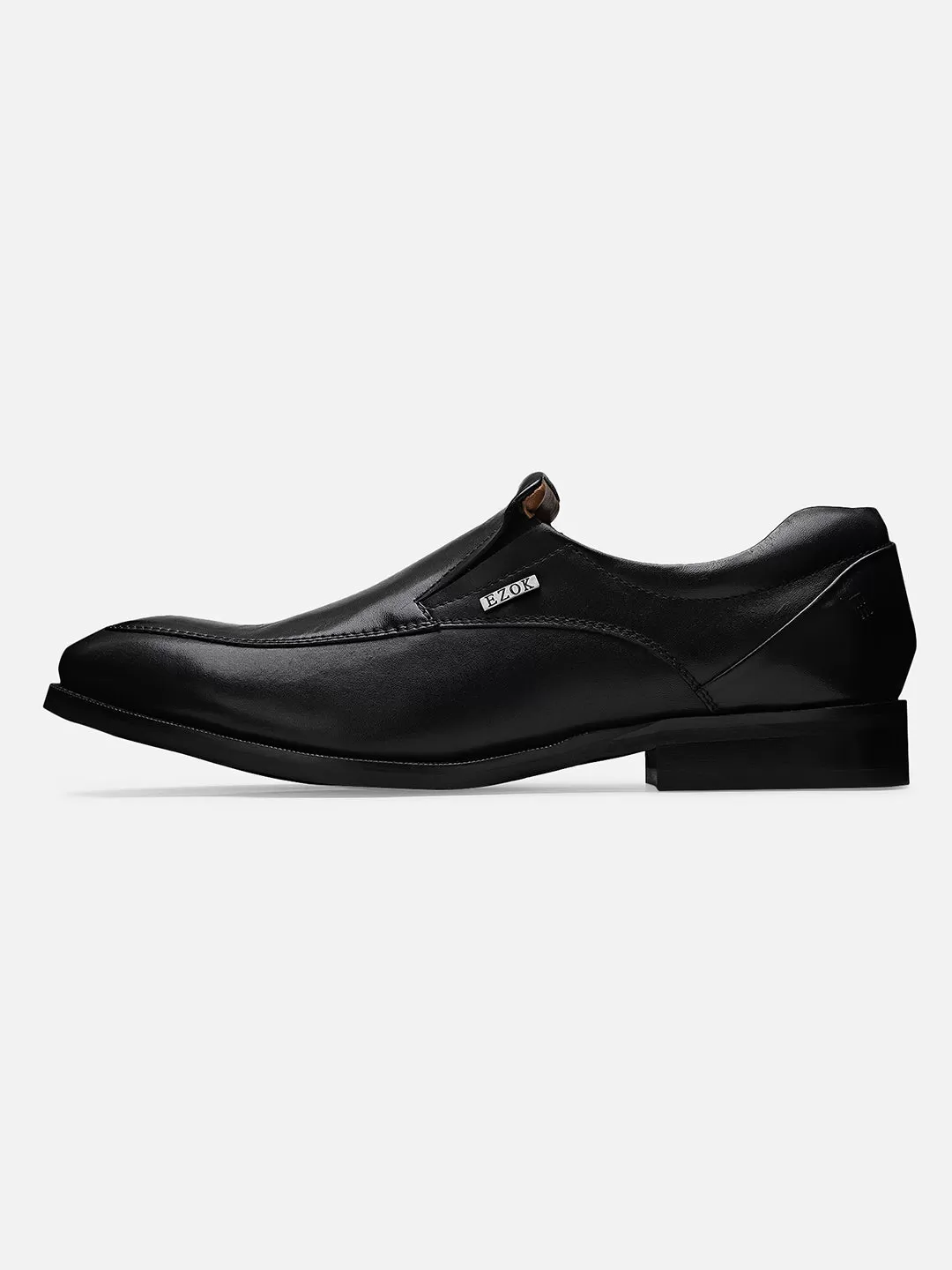 Ezok Men Black Leather Formal Shoes