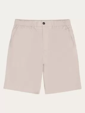 FIG loose poplin elastic waist string shorts - GOTS/Vegan - Light feather gray