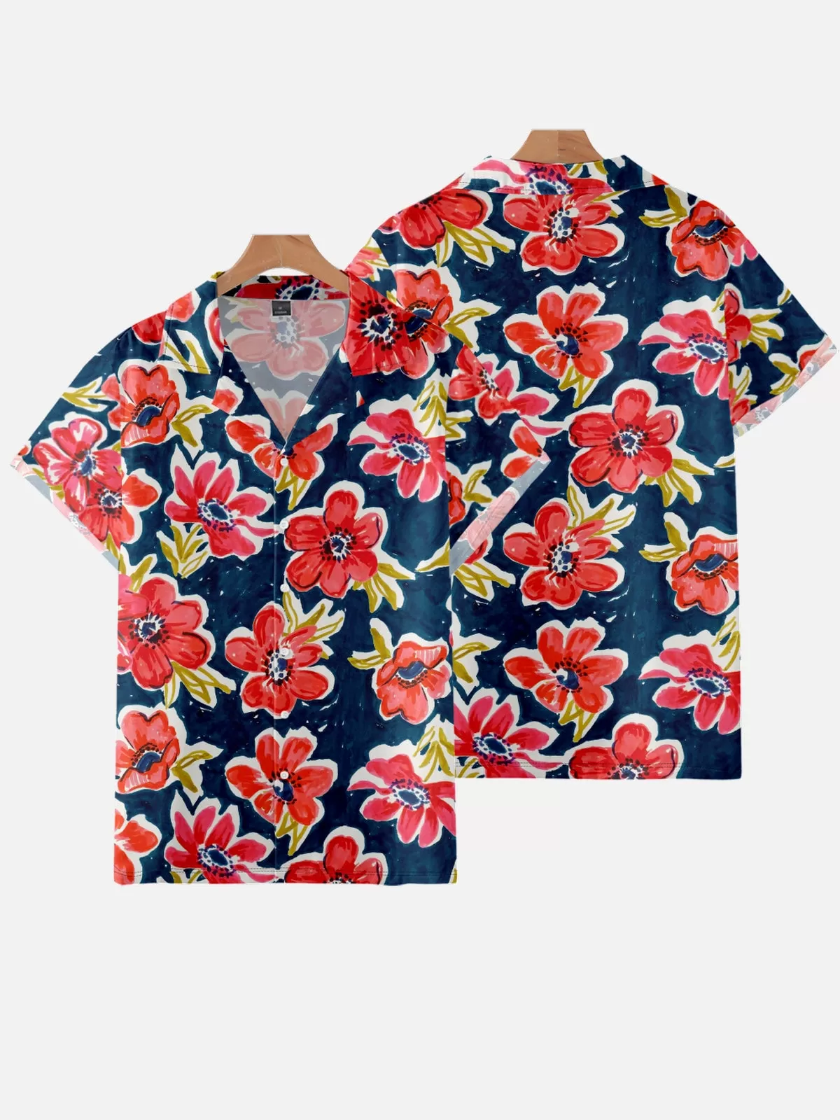 FLOWERS PRINTED ALOHA SHIRT