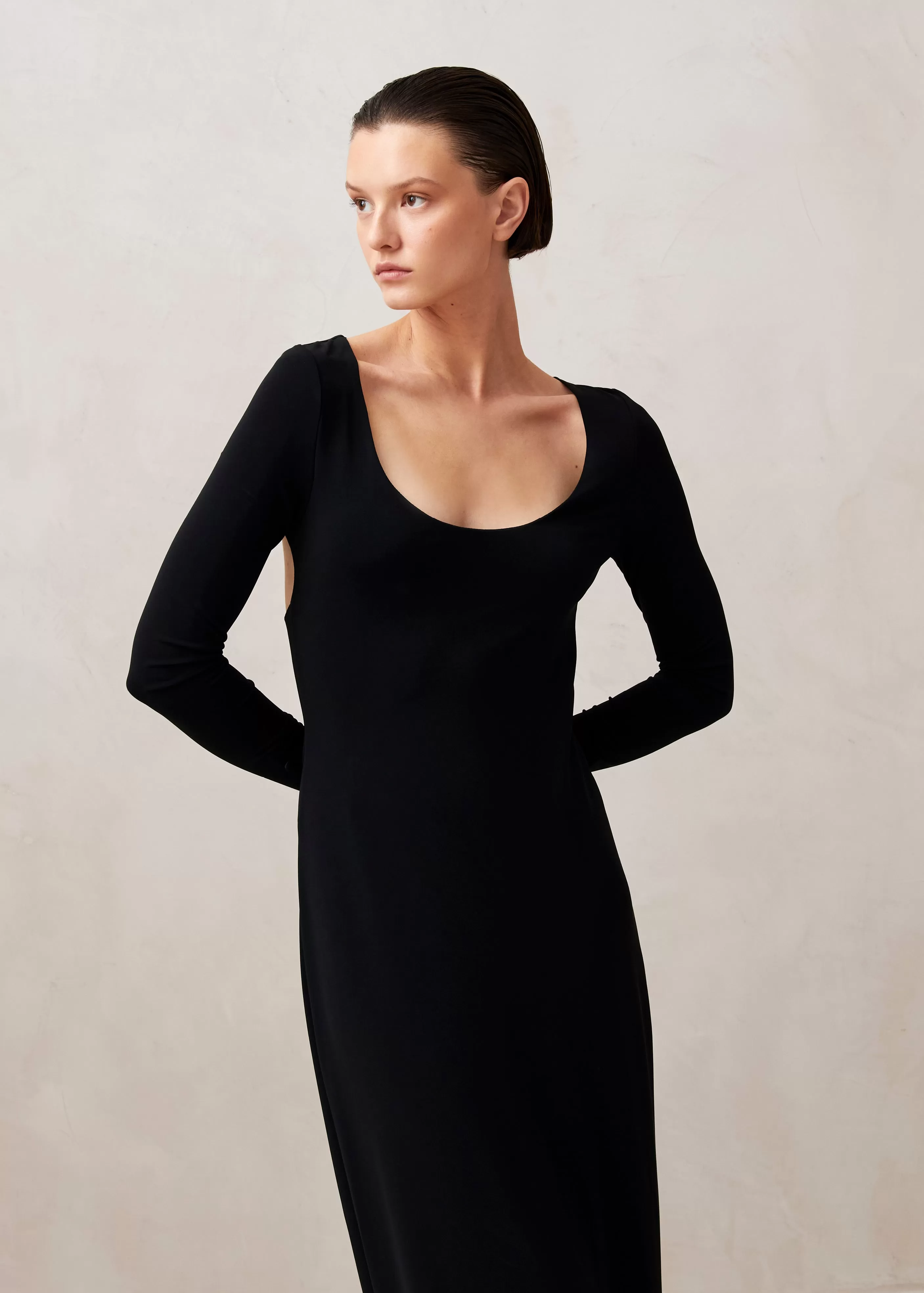 Freja Black Midi Dress