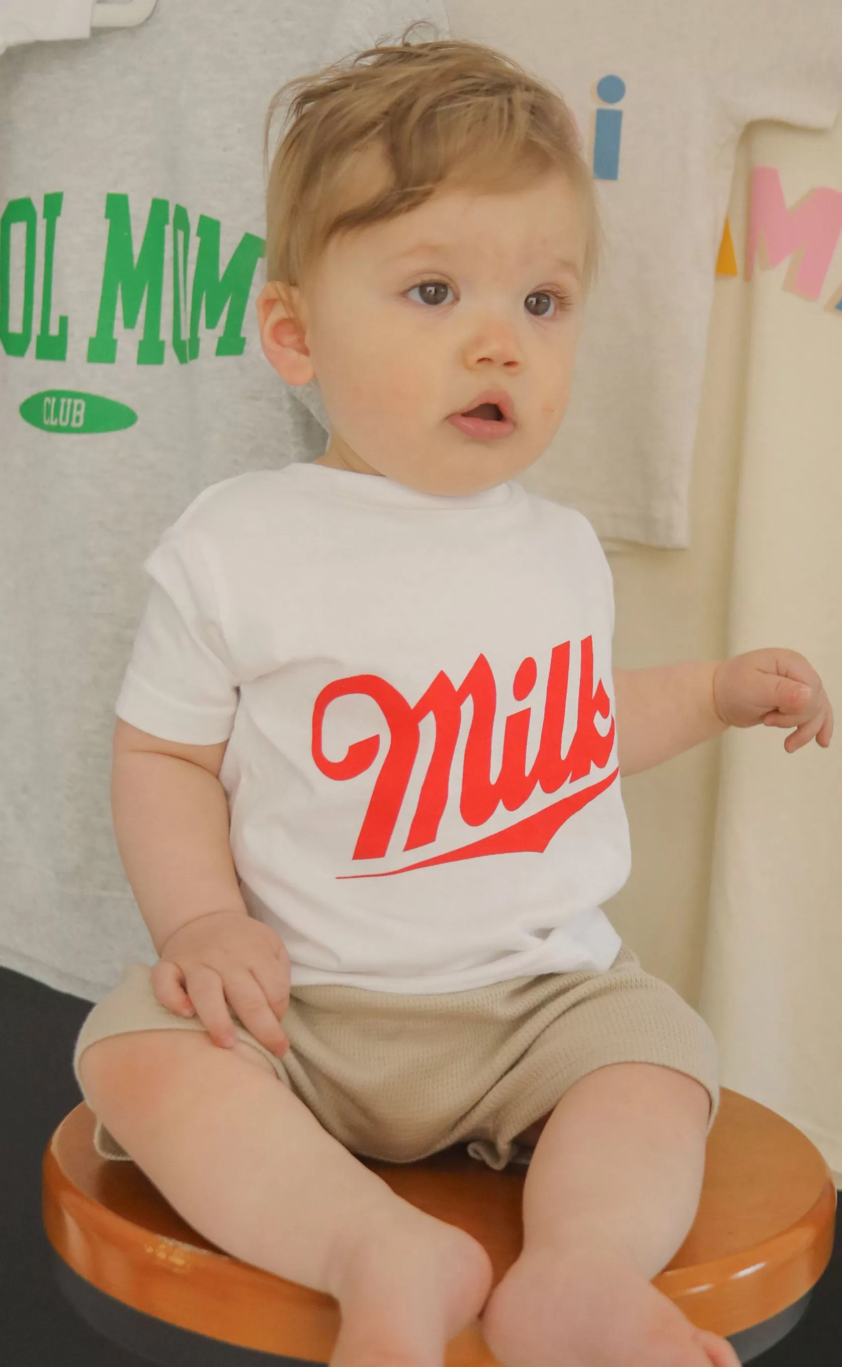 friday   saturday: milk baby tee