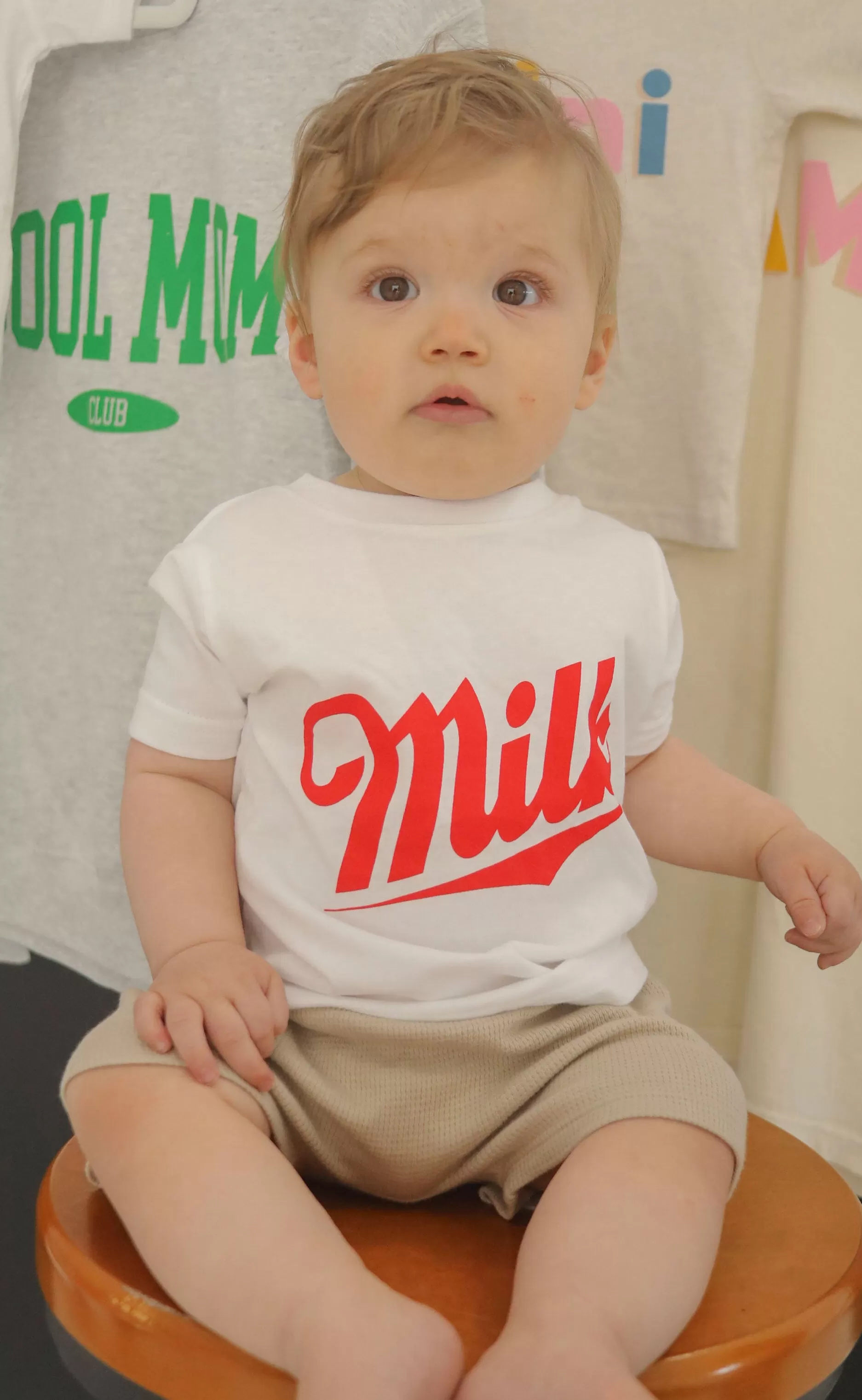 friday   saturday: milk baby tee