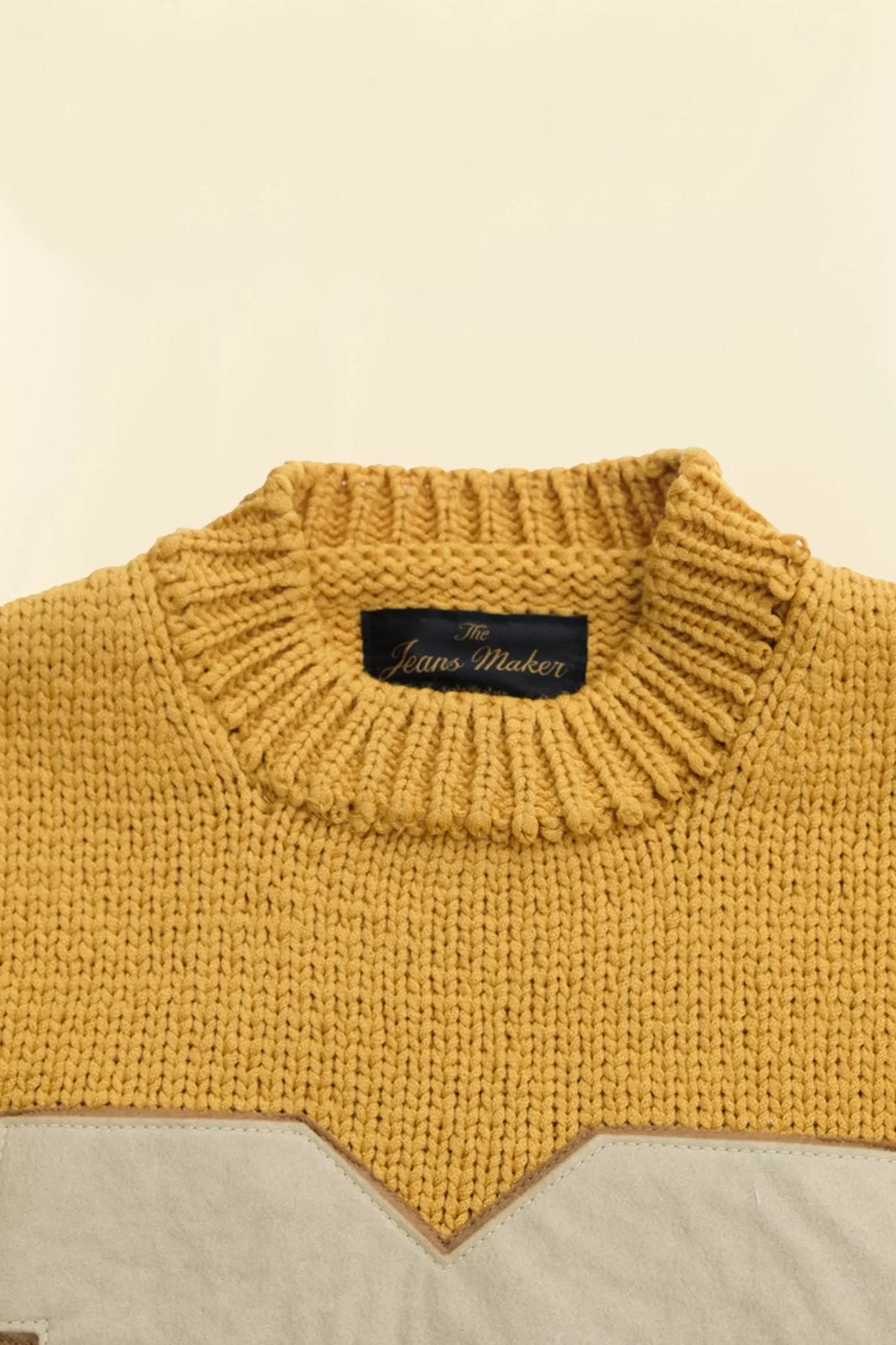 Fullcount Husk Wool Letterman School Sweater - Mustard