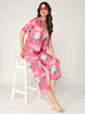 Fusion Digital Printed Blazer With Pant Set