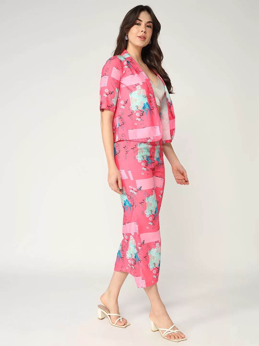 Fusion Digital Printed Blazer With Pant Set