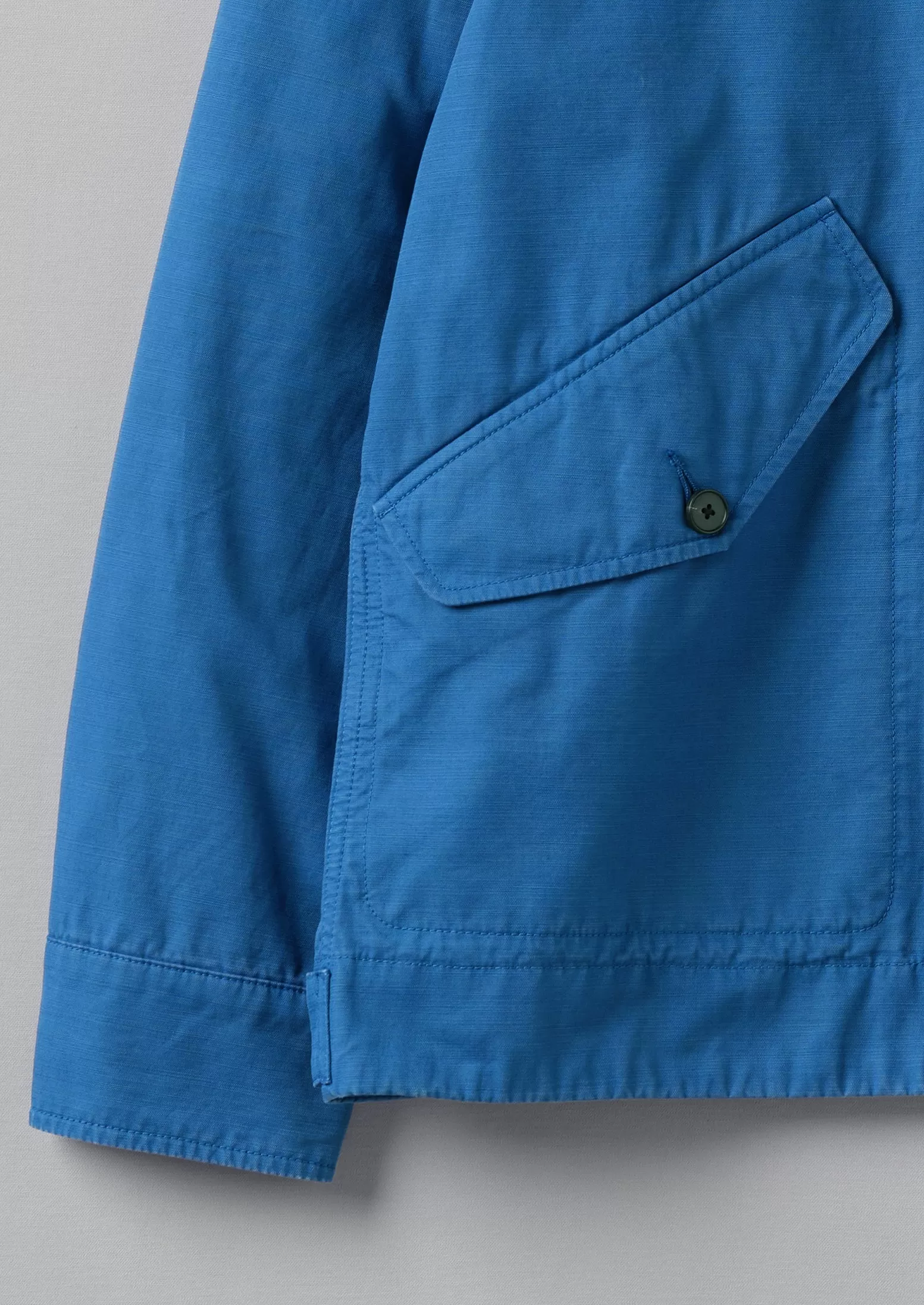 Garment Dyed Organic Cotton Coach Jacket | Flask Blue