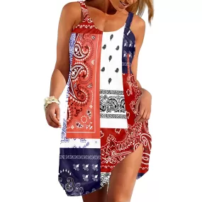 Gearhuman 3D Bandana Linen Sleeveless Dress