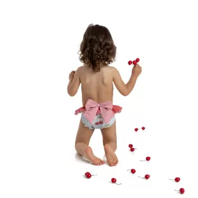 Girls Meia Pata Cherry Print Swim Knickers