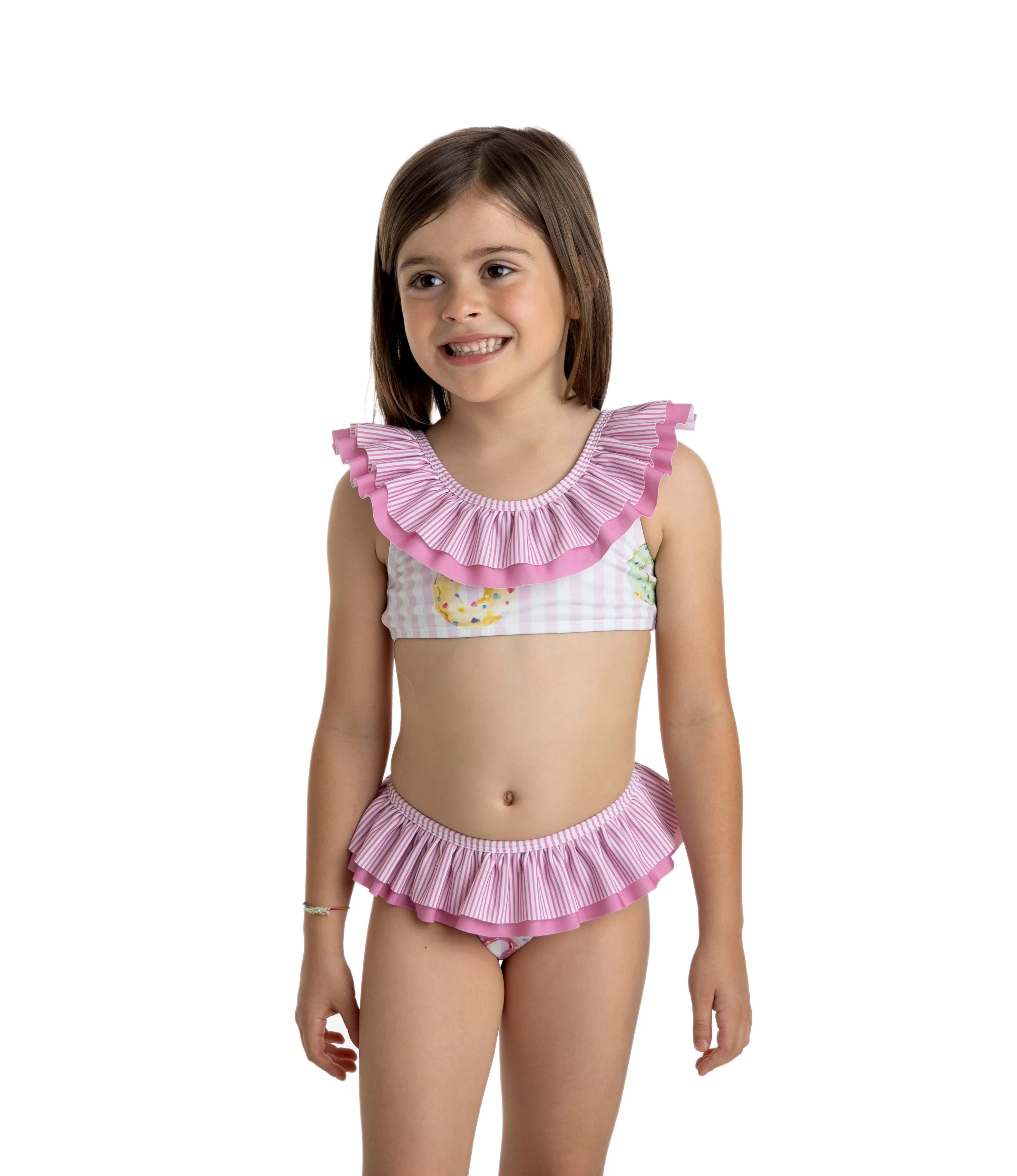 Girls Meia Pata Donut Print Bikini