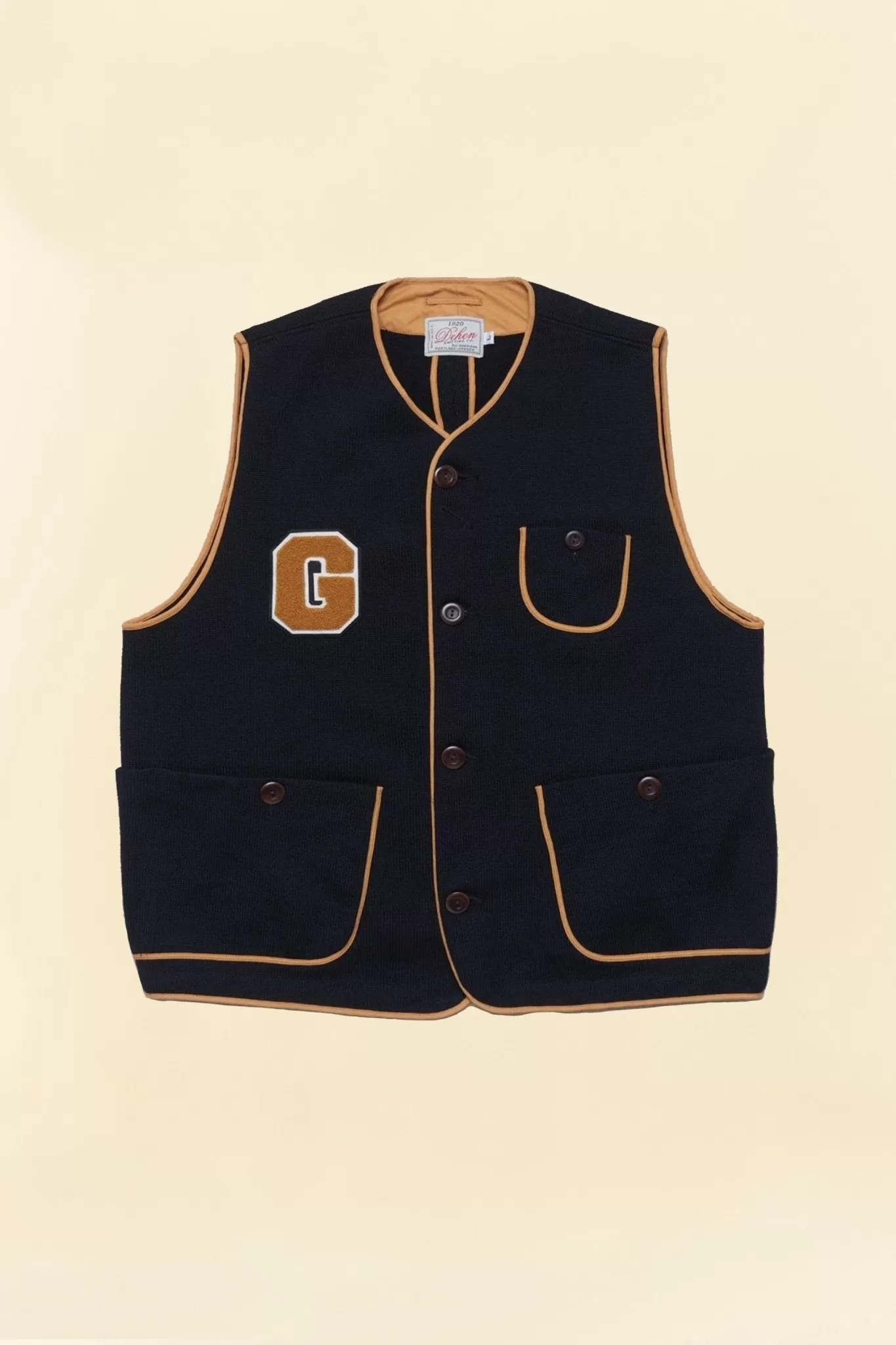 Godspeed x Dehen 1920 'Five Year' Knit Utility Vest - Black / Gold