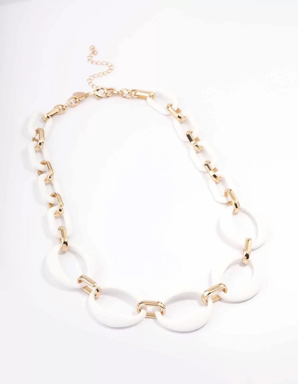 Gold Mixed Oval Link Short Necklace