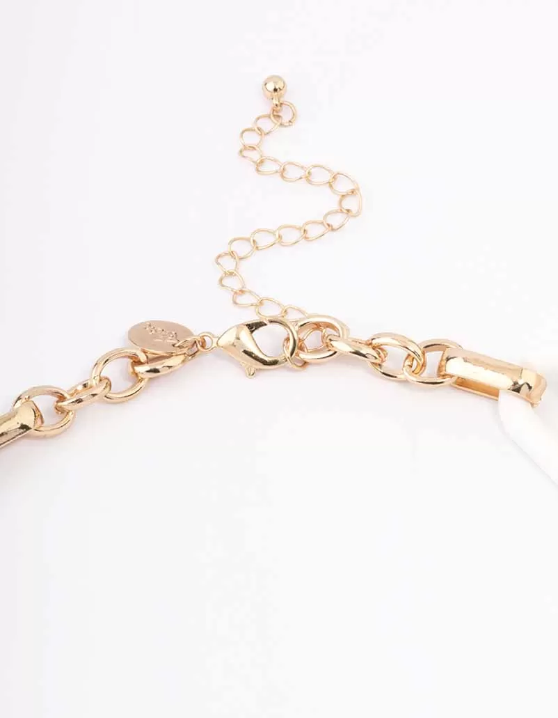 Gold Mixed Oval Link Short Necklace