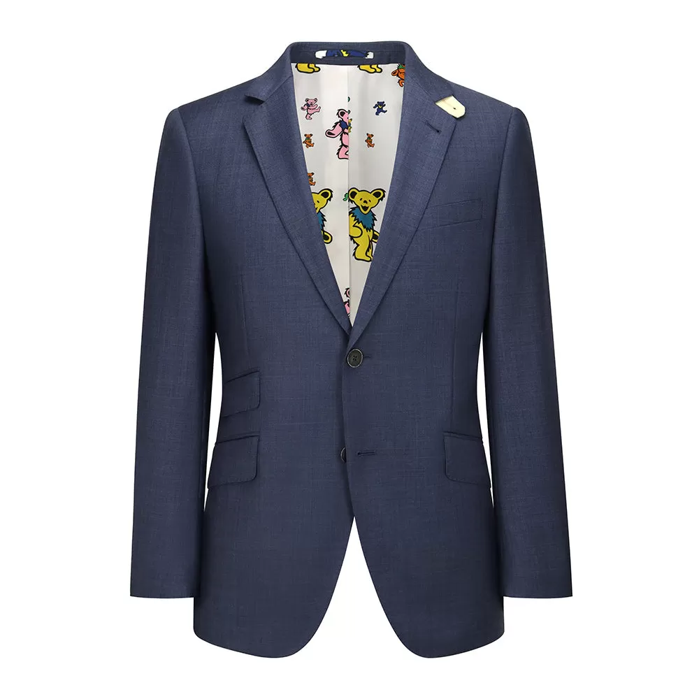 Grateful Dead Sharkskin Blue Dancing Bear Sport Coat