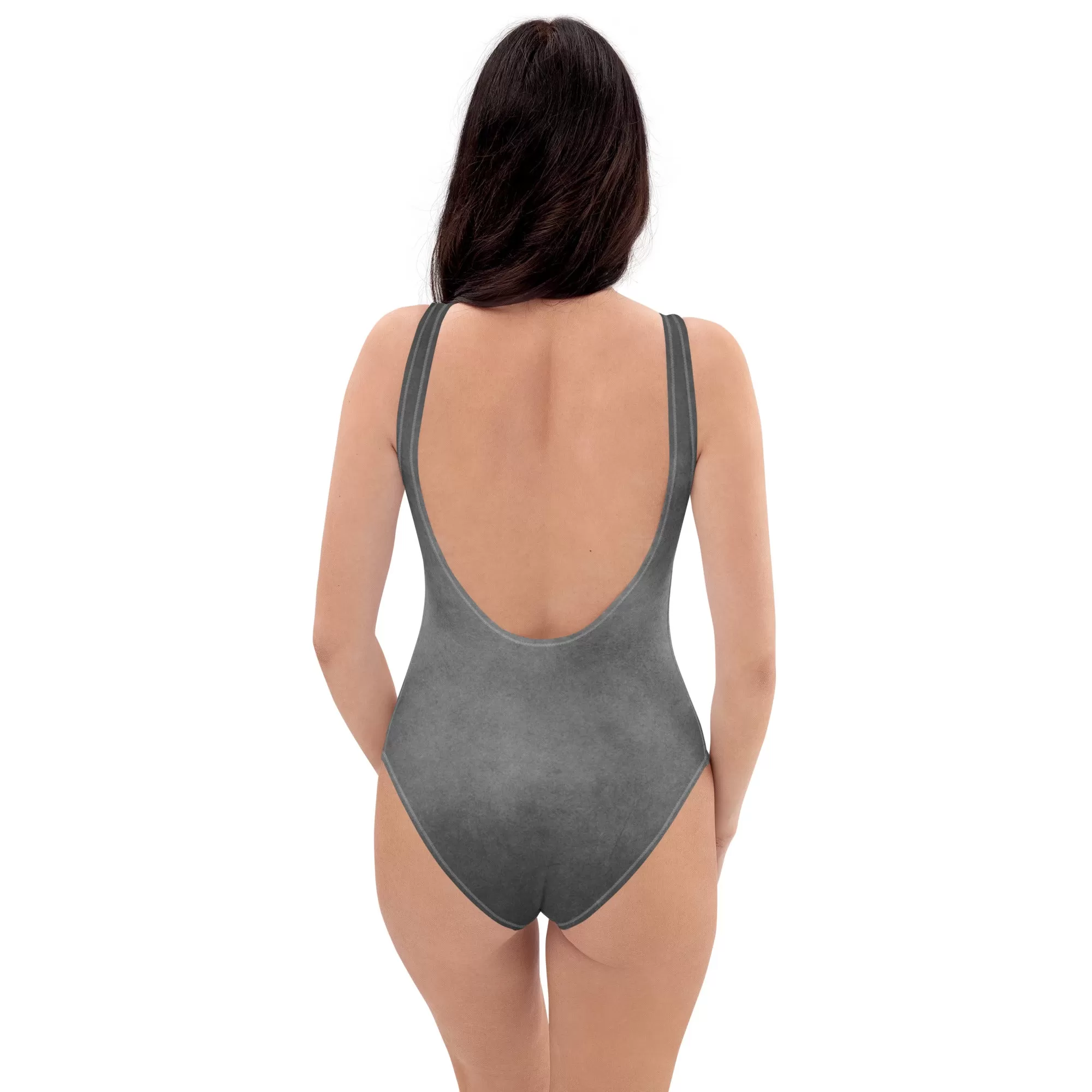 Gray One Piece Swimsuit / Baphomet Clothing / Plus Size Goth Swimsuit / Goth Swimwear For Women