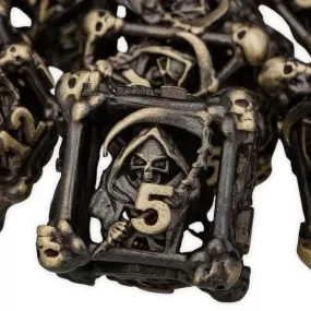 Grim Reaper Hollow Metal Polyhedral Dice Set