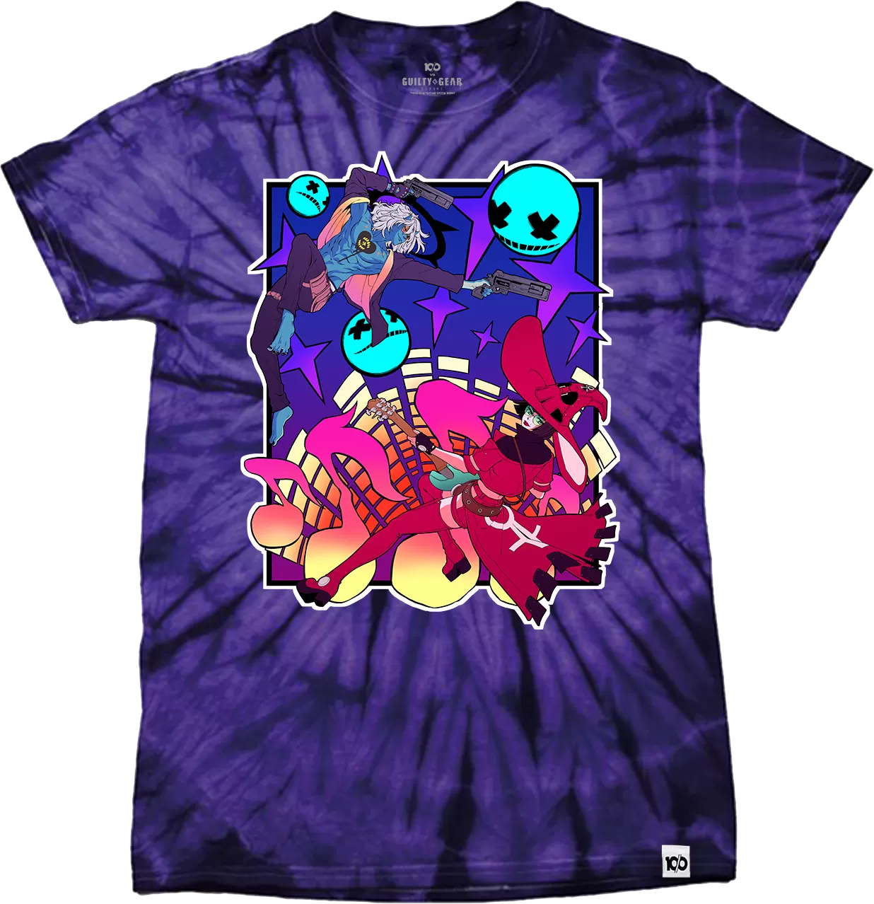 GUILTY GEAR - 'Happy Chaos vs I-No' T-Shirt - Purple Tie Dye Exclusive