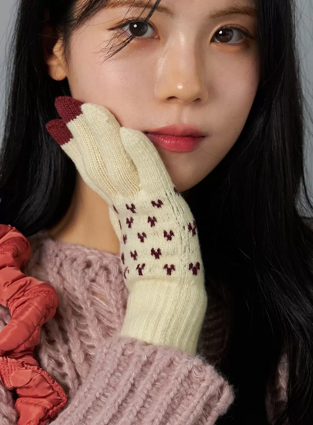 Heart Knit Gloves IN317