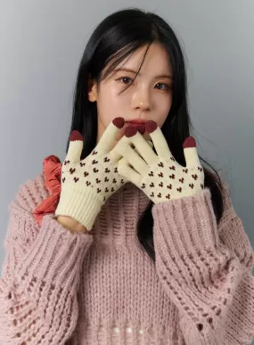 Heart Knit Gloves IN317