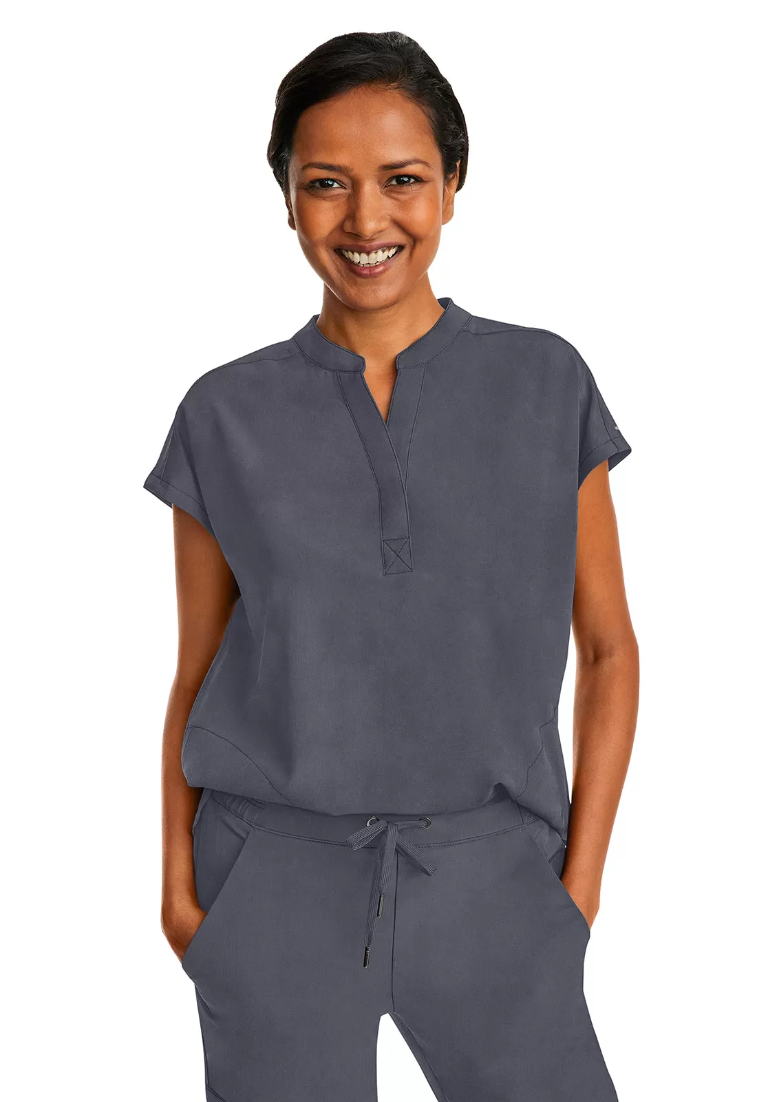 HH Purple Label Women's Journey Mandarin Collar Scrub Top 2152