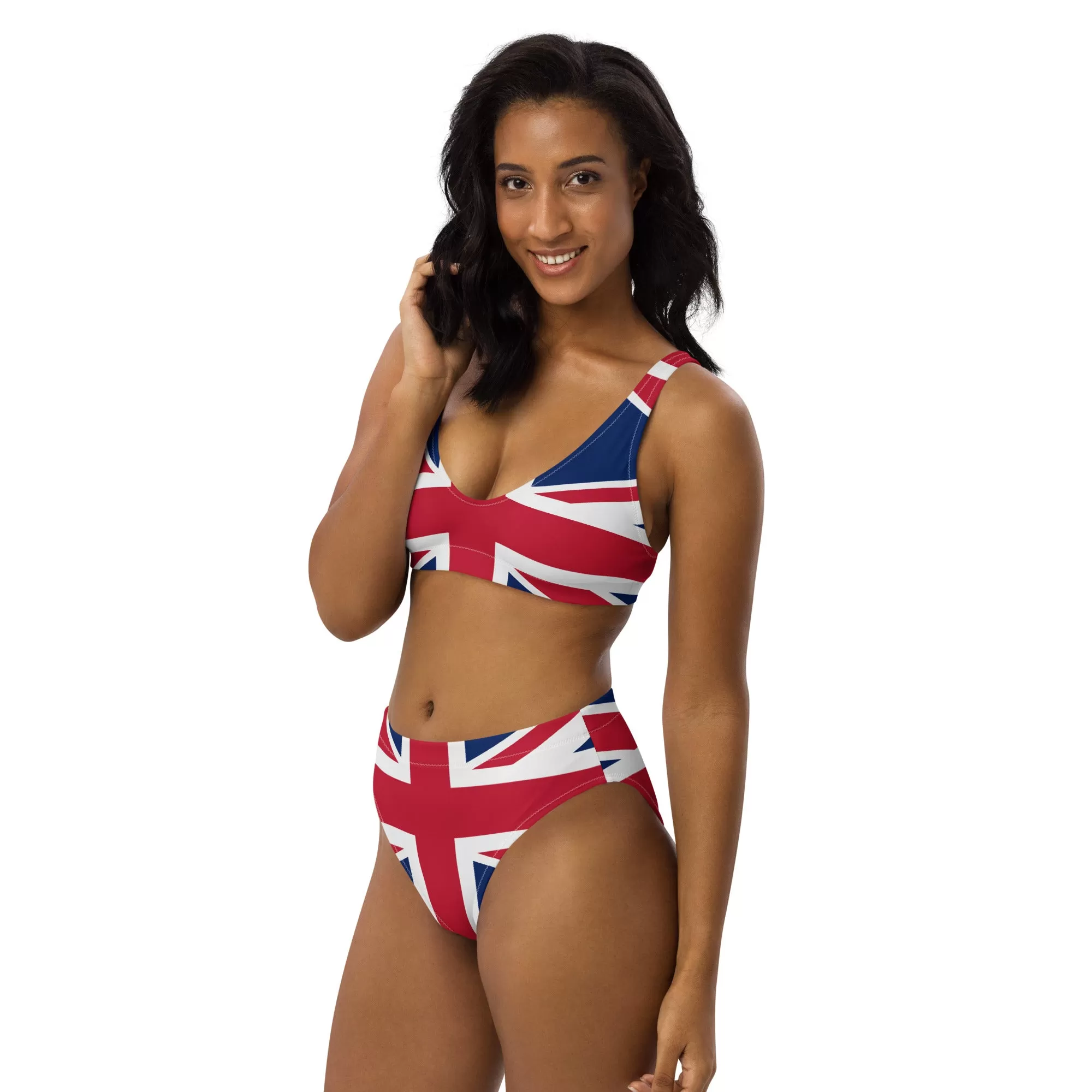 High Waisted Bikini Set / Union Jack Bikini / UK Flag Two Piece Swimwear