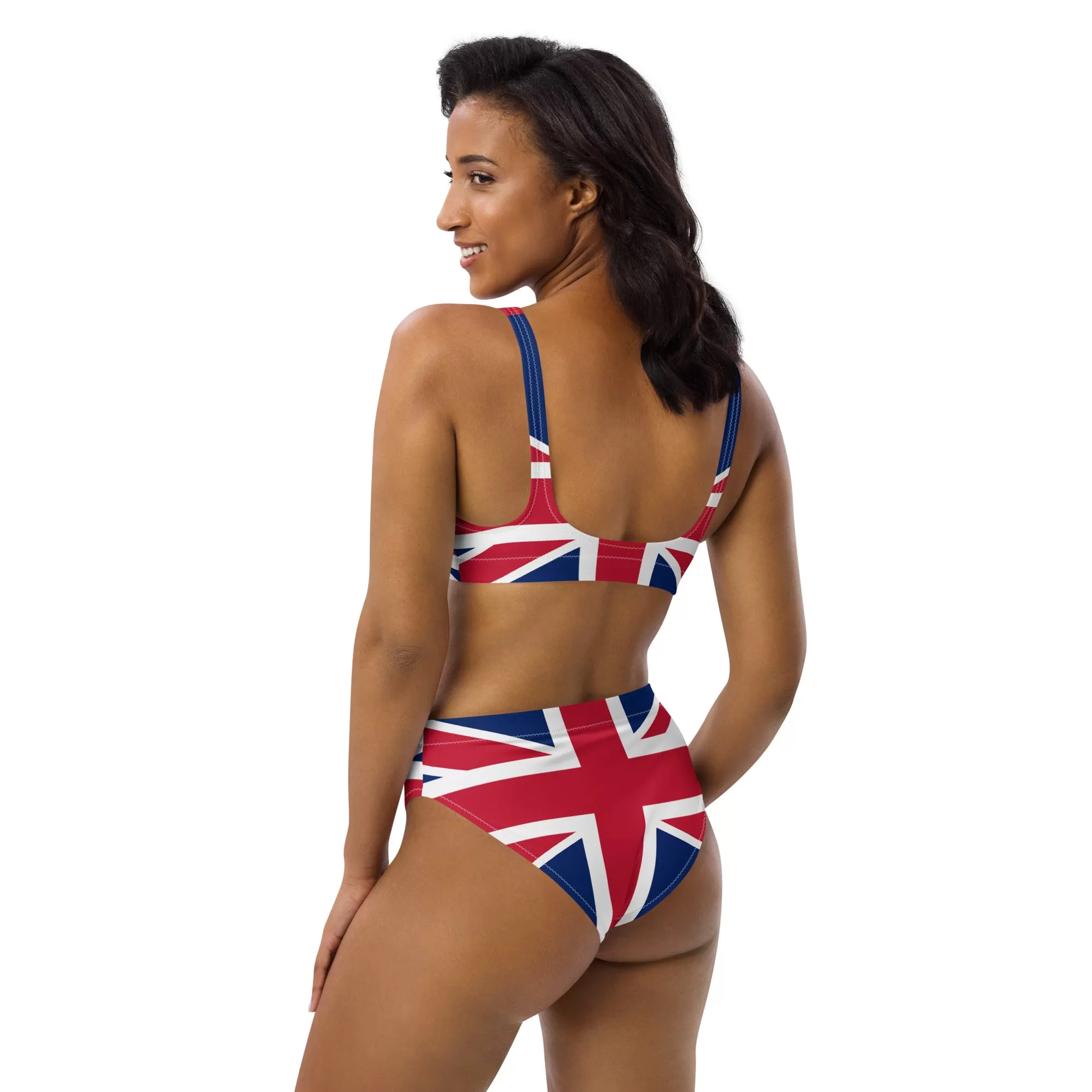 High Waisted Bikini Set / Union Jack Bikini / UK Flag Two Piece Swimwear