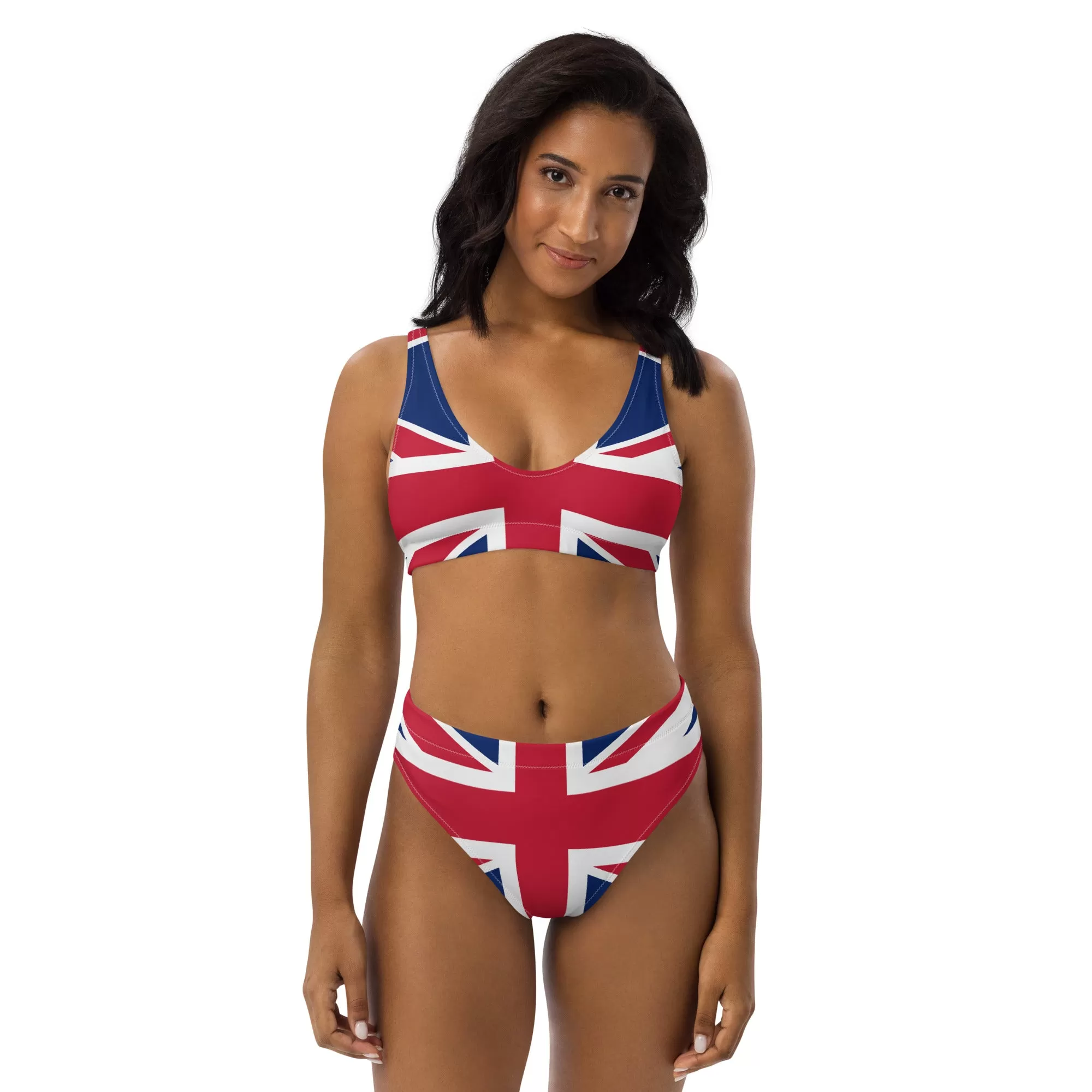 High Waisted Bikini Set / Union Jack Bikini / UK Flag Two Piece Swimwear