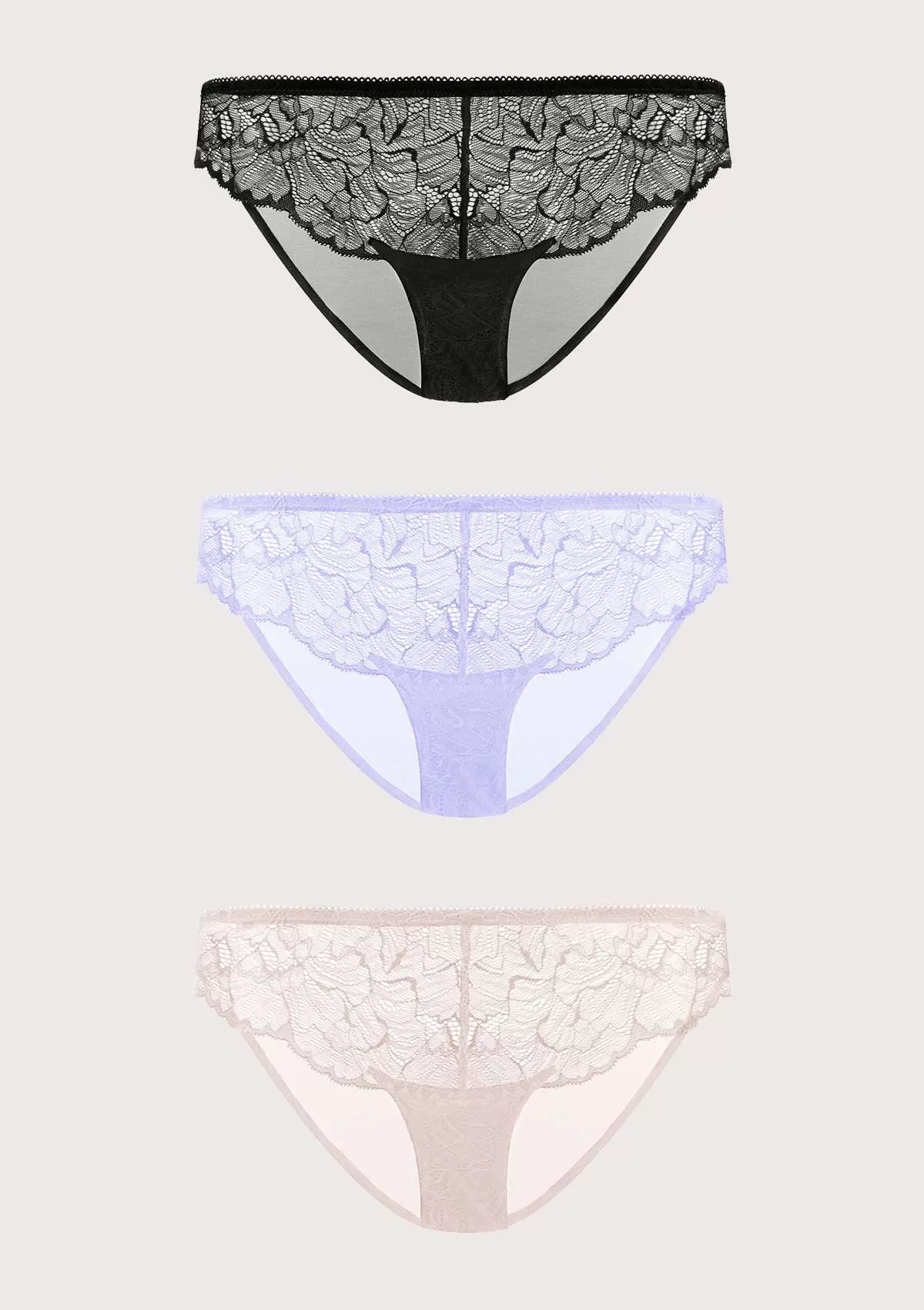 HSIA Blossom Lace Bikini Underwears 3 Pack