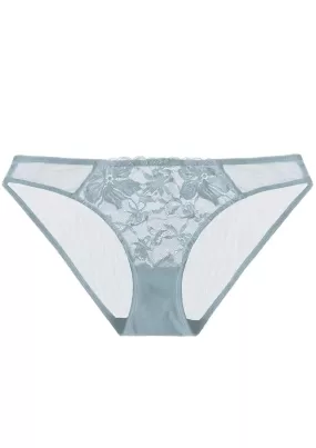 HSIA Breathable Sexy Lace Pewter Blue Bikini Underwear