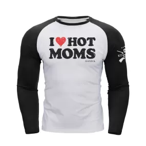 I LOVE HOT MOMS  RAGLAN GRAPHIC  LONG SLEEVE T-SHIRT