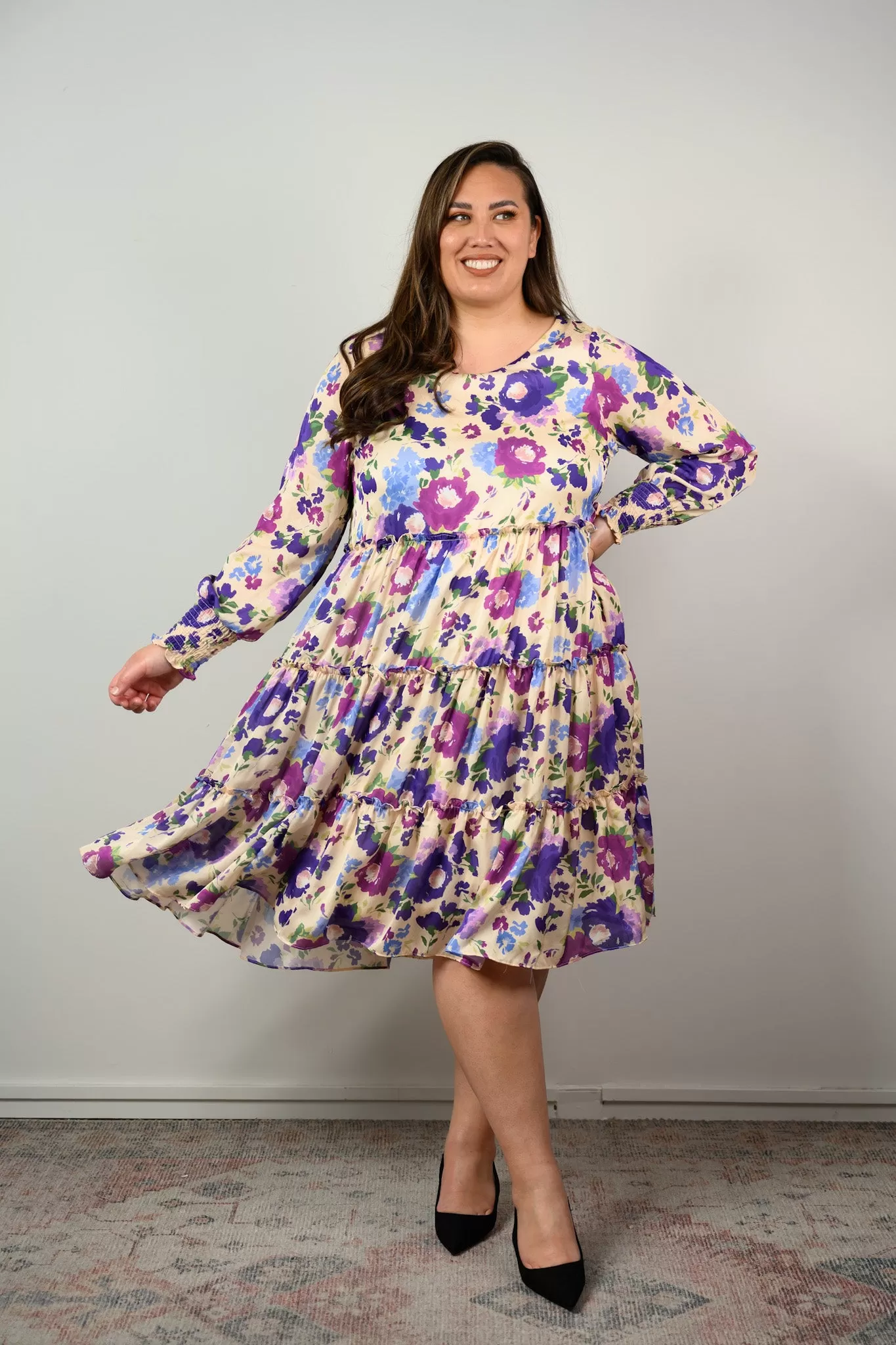 Isabella Dress - Purple Floral